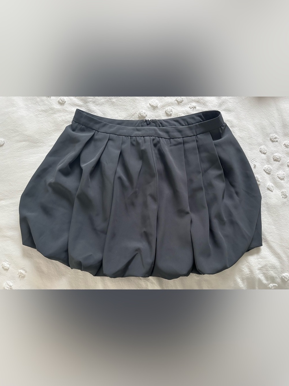 Classic Black Pleated Bubble Mini Skirt